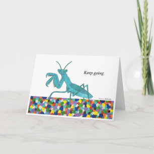 Praying Mantis On Dots Encouragment Card