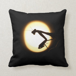 Praying Mantis Silhouette Throw Pillow