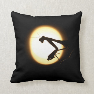 Praying Mantis Silhouette Throw Pillow