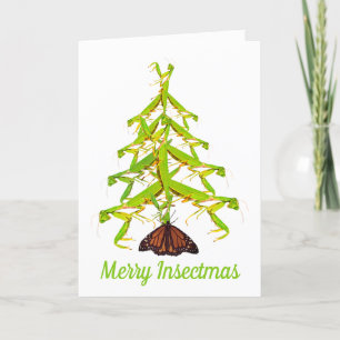 Praying Mantis Tree Custom Weird Christmas Card