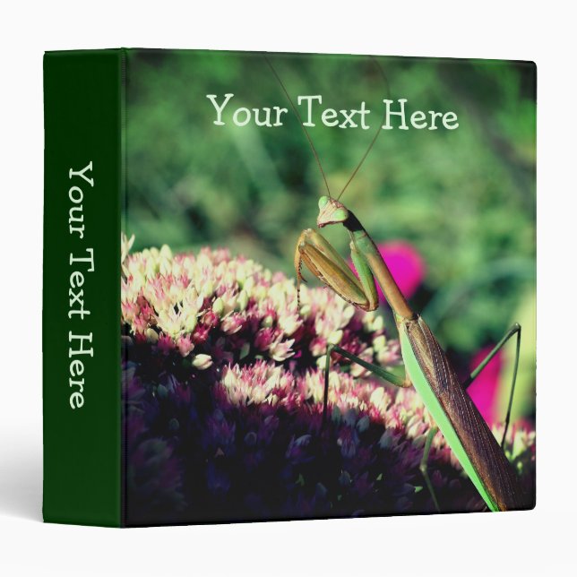 Praying Mantis Up Close Nature Personalized Binder (Front/Spine)