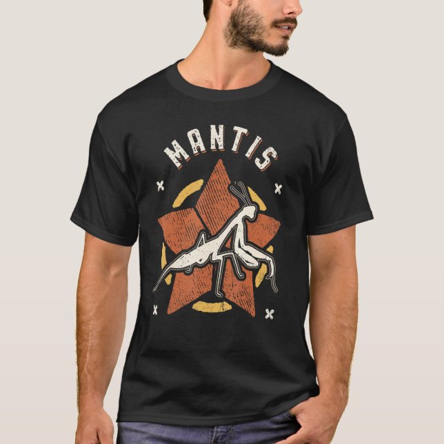 Praying Mantis Vintage Retro Classic Animal T-Shirt (Front)