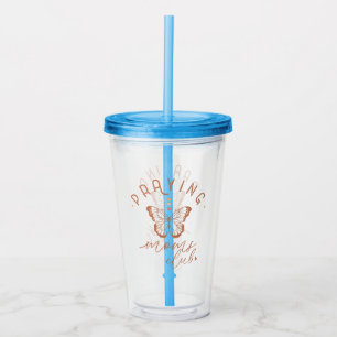 Praying Moms Club: Butterfly Boho Vintage Design Acrylic Tumbler
