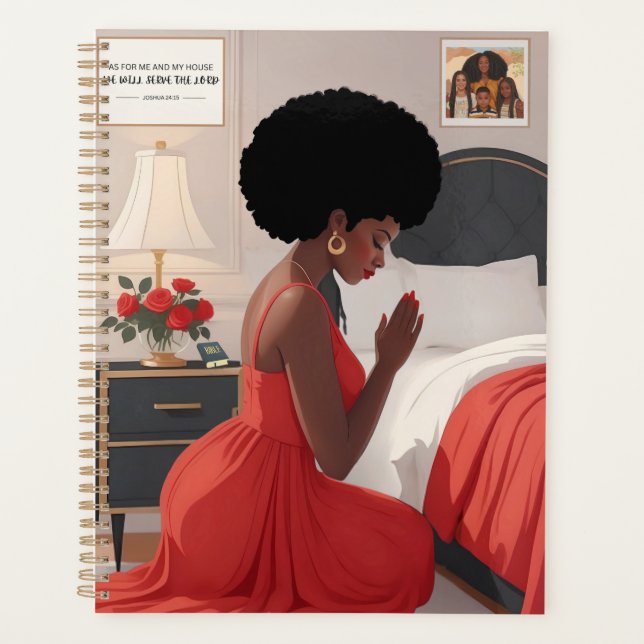 Praying Mother Hardcover Monthly Planner 8.5"x11" (Front)