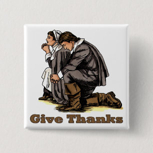Praying Pilgrims 2 Inch Square Button