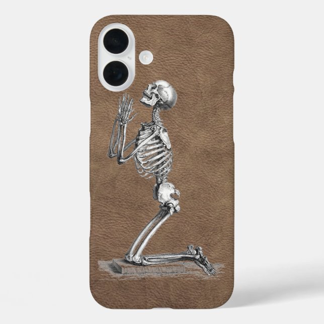 Praying Skeleton Faux-Leather Case-Mate iPhone Case (Back)