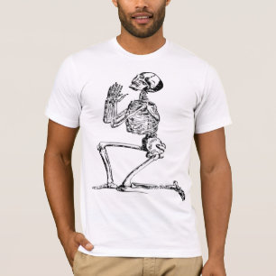 praying skeleton T-SHIRT
