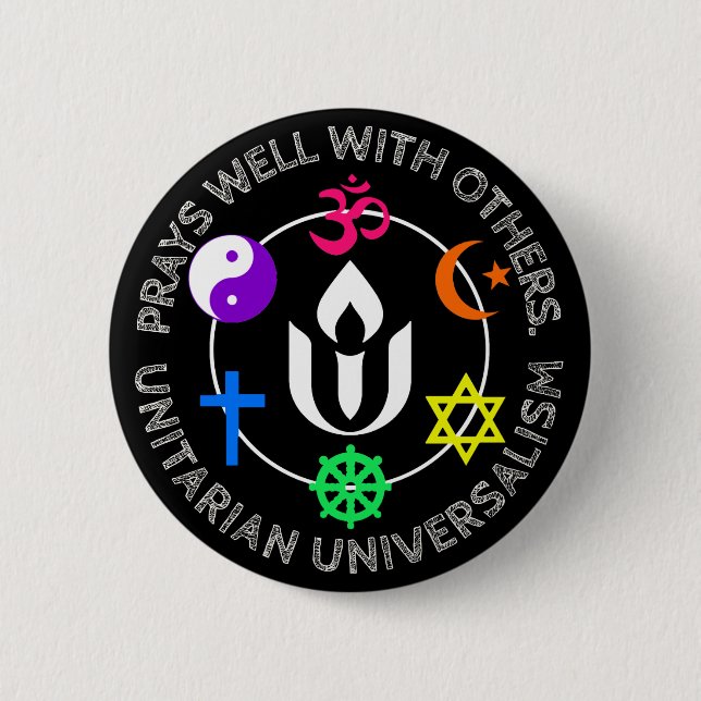 Prays well with others 2 inch round button (Front)