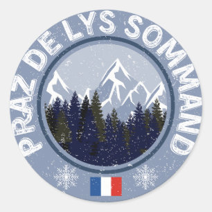 Praz De Lys Sommand Ski Resort Classic Round Sticker