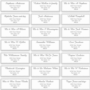 Pre-Addressed Guest Name Address Labels