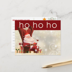 Pre-Addressed Postcard To Santa- Ho Ho HO