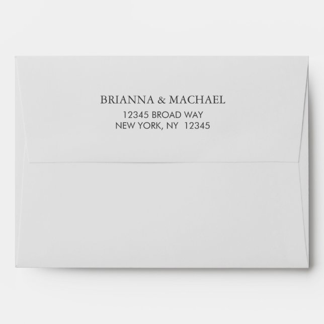Pre-Addressed Simple Light Grey Envelope (Back (Top Flap))