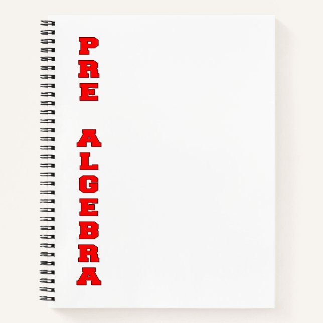 Pre Algebra Notebook (Front)