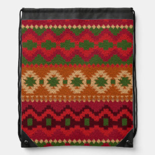 Pre-columbian America Aztec Inca Mayan Rug Theme Drawstring Bag