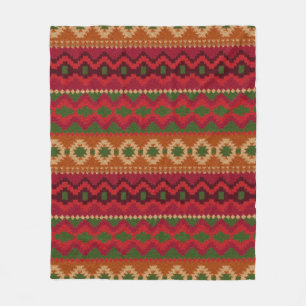 Pre-columbian America Aztec Inca Mayan Rug Theme Fleece Blanket