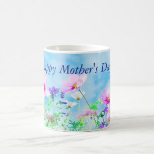 Pré de tasse heureuse du jour de mère de fleurs