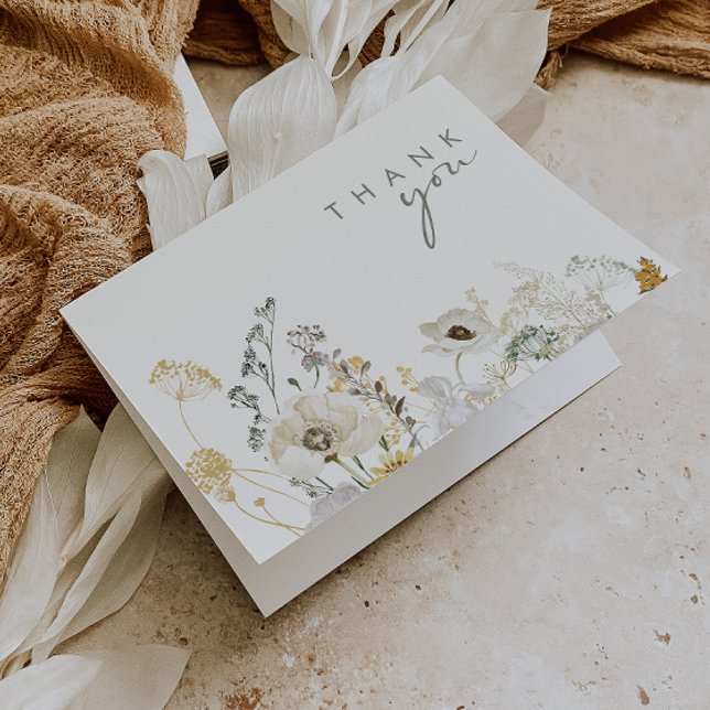 Pré Fleur sauvage lunaire | Carte de remerciements (Créateur téléchargé)