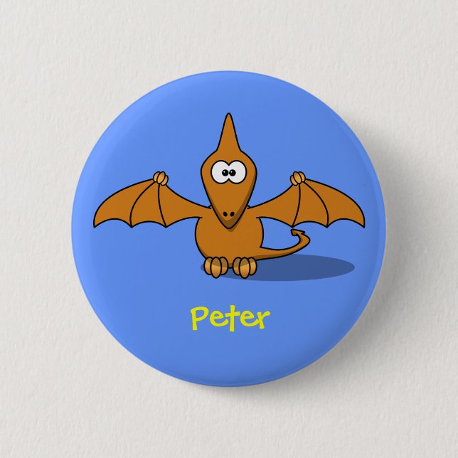 Pre-historc pterodactyl 2 inch round button (Front)