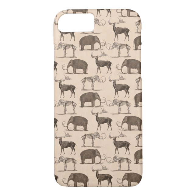 Pre-Historic Mammals Megaceros and Woolly Mammoth Case-Mate iPhone Case (Back)