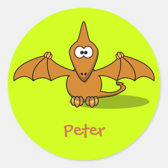 Pre-historic pterodactyl classic round sticker (Front)