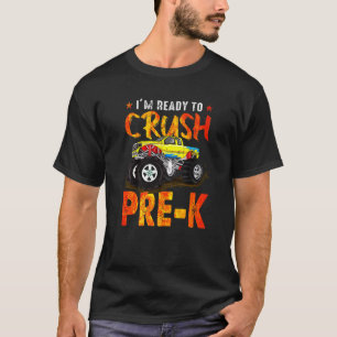 Pre K 95 Crush Preschool Dinosaur Monster Truck Ba T-Shirt