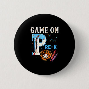 Pre-k back to school baseball drip ice cream game 2 inch round button