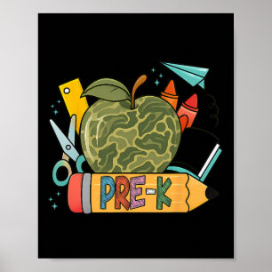 Pre-k Camo Back To School Gifts Teacher First Day Poster