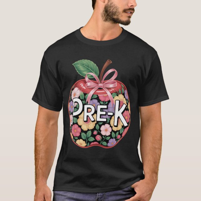 Pre-K Coquette Bow Back To School Teachers  T-Shirt (Front)