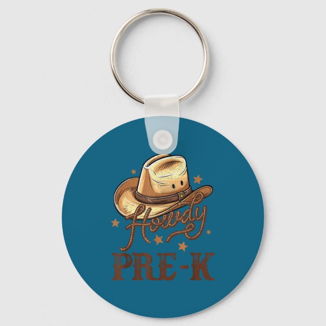 Pre K Country Howdy K Pre Western Rodeo Teacher Fu Keychain (Front)