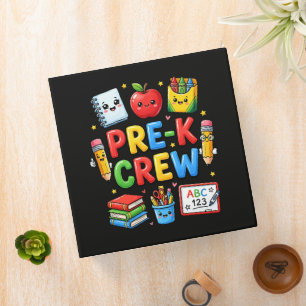 Pre K Crew Cute Preschool First Day School Student Binder