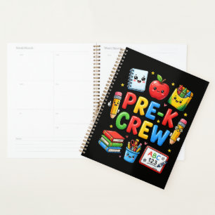 Pre K Crew Cute Preschool First Day School Student Planner
