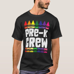 Pre K Crew Preschool Tribe Teacher Student Back To T-Shirt