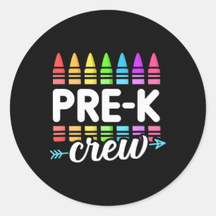 Pre-k Crew Teacher Team Squad Hello Byck School Gr Classic Round Sticker