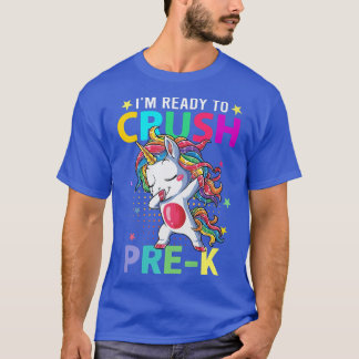Pre K Dabbing Unicorn Back to School Girls  T-Shirt
