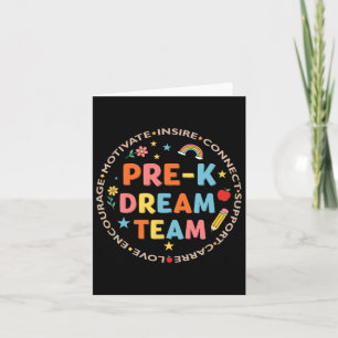 Pre-k Dream Team Back To School Teacher Care Love  Card