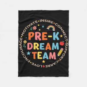 Pre-k Dream Team Back To School Teacher Care Love Fleece Blanket
