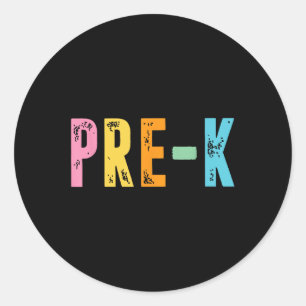 Pre-k Dude Back To School For Boys Girls Retro Classic Round Sticker