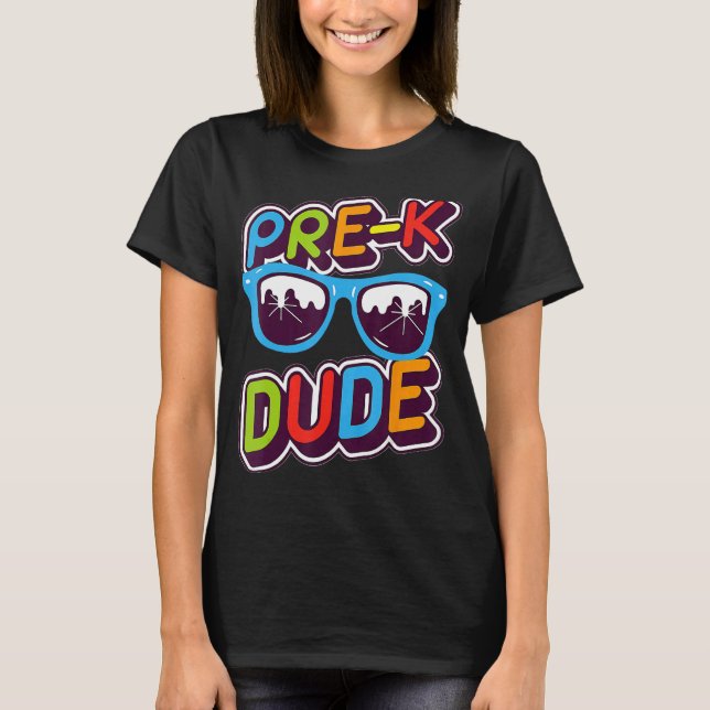Pre K Dude Cool Sunglasses Boys Kids  Back To Scho T-Shirt (Front)