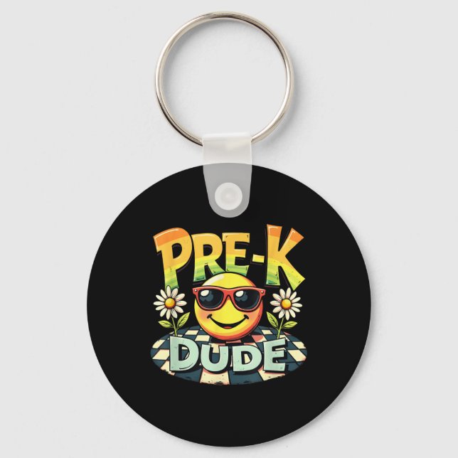 Pre-k Dude Funny Back To School First Day Of Schoo Keychain (Front)