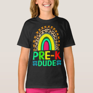 Pre-K Dude Rainbow Leopard Back To School T-Shirt