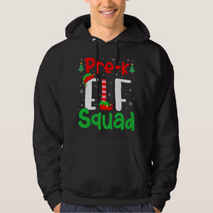 Pre-K ELF Squad Funny Christmas ELF Kids Teacher Hoodie