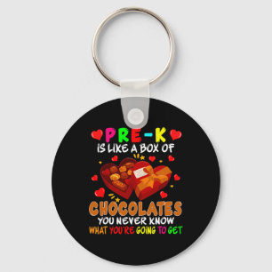 Pre-k Fun Box Of Chocolates Valentine's Day Teache Keychain