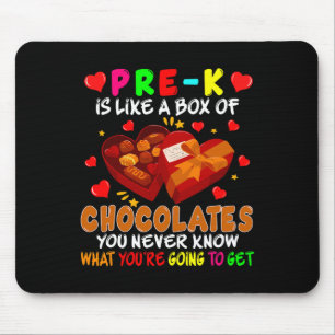 Pre-k Fun Box Of Chocolates Valentine's Day Teache Mouse Pad