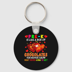 Pre-k Funny Box Of Chocolates Valentine's Day Teac Keychain