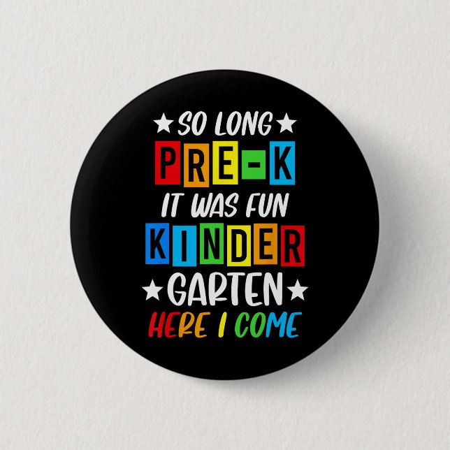 Pre-k Grad 2025 Preschool Graduation 2025 So Long  2 Inch Round Button (Front)