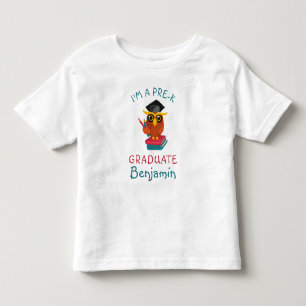 Pre-K Graduate 2022 Owl Funny Graduation Custom Toddler T-shirt