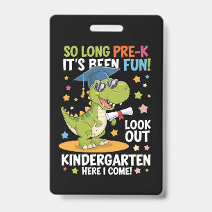Pre K Graduate Kindergarten Dinosaur T Rex Badge