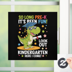 Pre K Graduate Kindergarten Dinosaur T Rex Window Cling