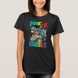 Pre K Graduate Monster Truck Dinosaur Graduation   T-Shirt