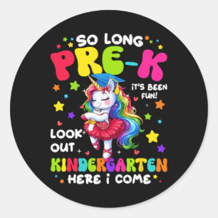 Pre-k Graduation 2025 Kindergarten Here I Come Uni Classic Round Sticker